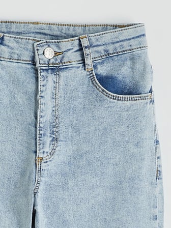 LCW Kids Mavi İspanyol Paça Kız Çocuk Jean Pantolon