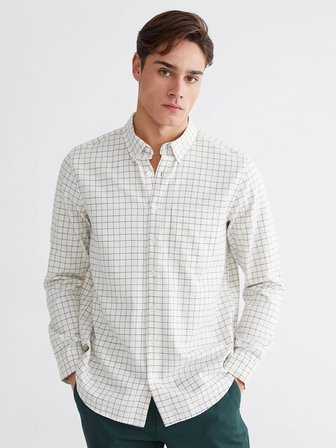 LCWAIKIKI Classic Kahverengi Regular Fit Ekose Erkek Gömlek