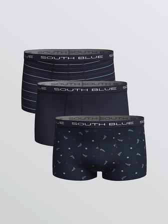 LC WAIKIKI Lacivert Standart Kalıp Pamuklu Esnek Erkek Boxer 3'lü