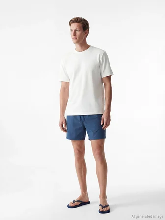 LCW SWIMWEAR İndigo Kısa Boy Erkek Deniz Şortu