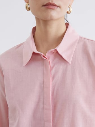 LCW Modest Pembe Dokulu Kadın Gömlek Tunik