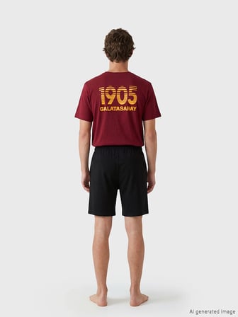 LC WAIKIKI Kırmızı Galatasaray Baskılı Erkek Şortlu Pijama Takımı