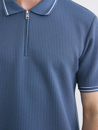 LCWAIKIKI Classic Petrol Çizgili Polo Yaka Erkek Tişört