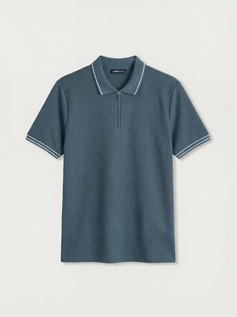 LCWAIKIKI Classic Petrol Çizgili Polo Yaka Erkek Tişört