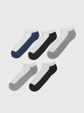 LCW ACCESSORIES Karışık Renk Bloklu Erkek Patik Çorap 5'li