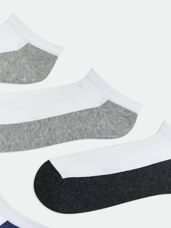 LCW ACCESSORIES Karışık Renk Bloklu Erkek Patik Çorap 5'li