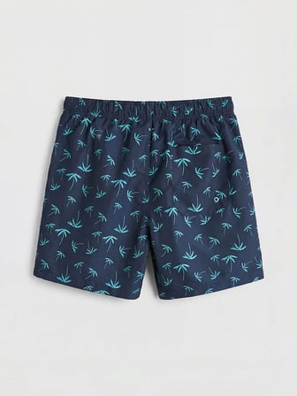 LCW SWIMWEAR Lacivert Kısa Boy Palmiye Desenli Erkek Deniz Şortu