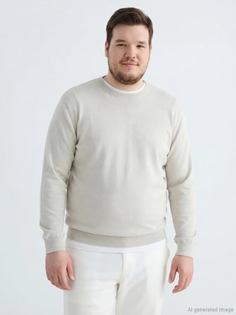 LCWAIKIKI Classic Bej Bisiklet Yaka Erkek Triko Kazak