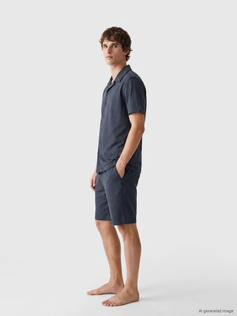 LC WAIKIKI Antrasit Regular Fit Erkek Şortlu Pijama Takımı