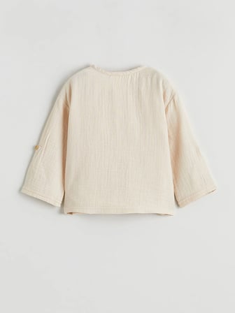 LCW baby Bej Erkek Bebek Müslin Gömlek ve Pantolon
