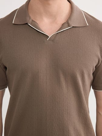LCWAIKIKI Classic Kahverengi Polo Yaka Erkek Tişört