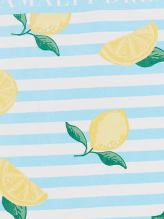 LCW HOME Mavi Limon Desenli Kız Çocuk Pamuklu Plaj Havlusu 70x140 cm