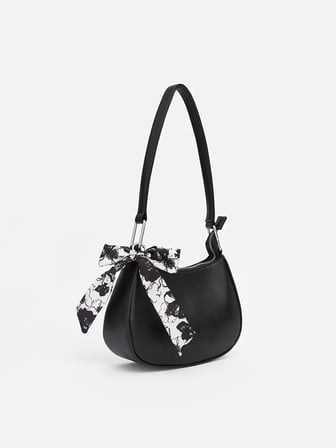LCW ACCESSORIES Siyah Fular Aksesuarlı Kadın Omuz Çantası