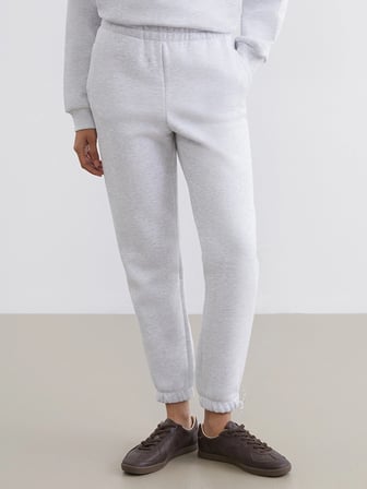 XSIDE Gri Beli Lastikli Kadın Kalın Jogger Eşofman Altı
