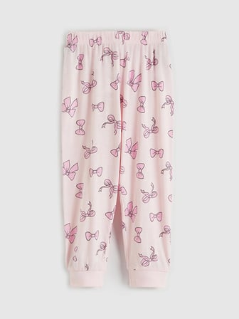 LCW Kids Mavi Kurdele Baskılı Kız Çocuk Pijama Takım
