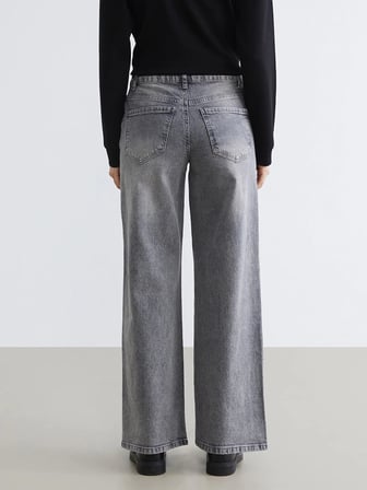 LCW Jeans Gri Wideleg Kadın Jean Pantolon