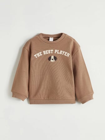 LCW baby Kahverengi Baskılı Erkek Bebek Sweatshirt
