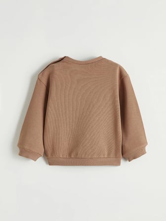LCW baby Kahverengi Baskılı Erkek Bebek Sweatshirt