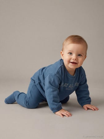 LCW baby Petrol Baskılı Erkek Bebek Sweatshirt ve Pantolon 2'li