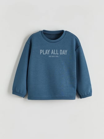 LCW baby Petrol Baskılı Erkek Bebek Sweatshirt ve Pantolon 2'li