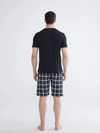 LC WAIKIKI Siyah Standart Kalıp Erkek Şortlu Pijama Takımı