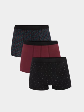 LC WAIKIKI Siyah Standart Kalıp Pamuklu Esnek Erkek Boxer 3'lü