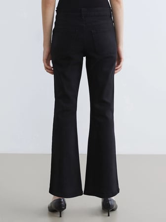 LCW Jeans Siyah Crop Flare Kadın Jean Pantolon
