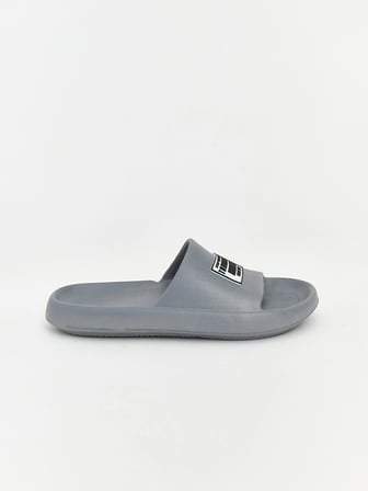 LCW STEPS Gri Slogan Baskılı Erkek Terlik