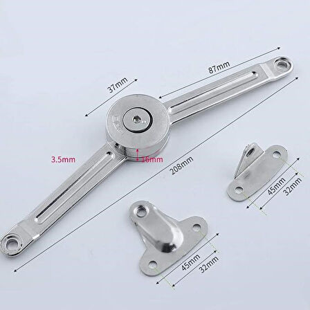  Yavaş Kapanan Dolap Kapak Makası – Alüminyum Çerçeveli Kapaklar İçin (37 mm)