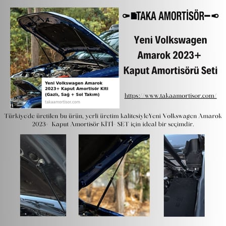 Yeni Volkswagen Amarok 2023+ Kaput Amortisör Kiti (Gazlı, Sağ + Sol Takım)
