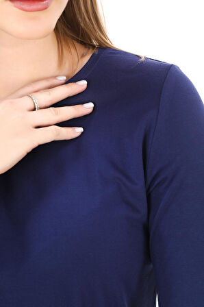 Kadın Viskon Tişört & Pantolon Takım-Lacivert