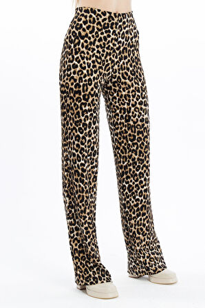  Extra Yumuşak Uzun Viskon Pantolon Home&Outdoor-Leopar