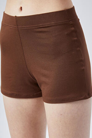 Extra Yumuşak Viskon Şort Home&Beach-Kahverengi