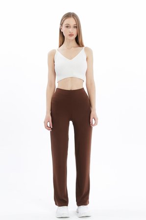  Extra Yumuşak Uzun Viskon Pantolon Home&Outdoor-Kahverengi