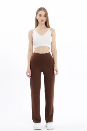  Extra Yumuşak Uzun Viskon Pantolon Home&Outdoor-Kahverengi