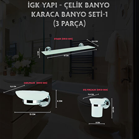 İGK YAPI - ÇELİK BANYO KARACA BANYO SETİ -1(3 PARÇA)