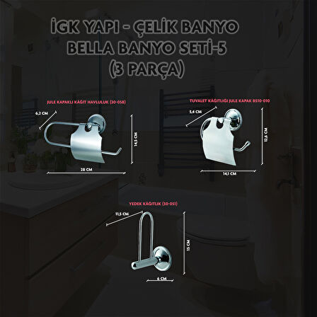 İGK YAPI - ÇELİK BANYO BELLA BANYO SETİ -5(3 PARÇA)