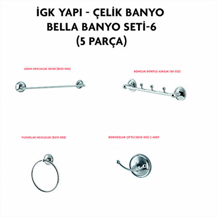 İGK YAPI - ÇELİK BANYO BELLA BANYO SETİ -6(5 PARÇA)