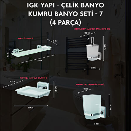 İGK YAPI - ÇELİK BANYO KUMRU BANYO SETİ -7(4 PARÇA)