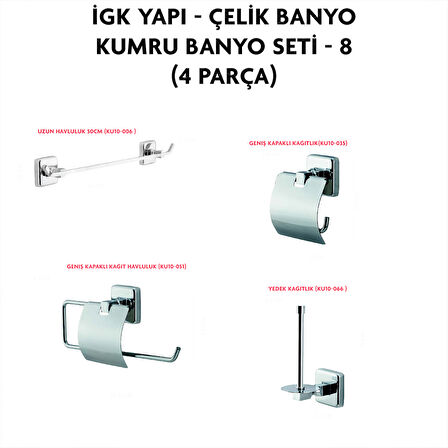 İGK YAPI - ÇELİK BANYO KUMRU BANYO SETİ -8(4 PARÇA)