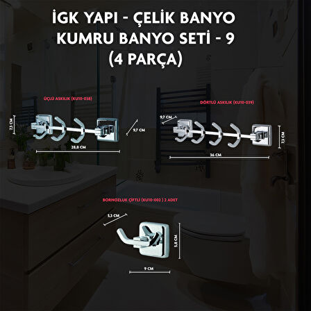 İGK YAPI - ÇELİK BANYO KUMRU BANYO SETİ -9(4 PARÇA)