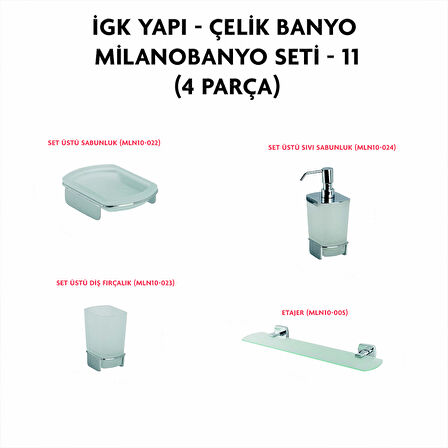 İGK YAPI - ÇELİK BANYO MİLANO BANYO SETİ -11(4 PARÇA)