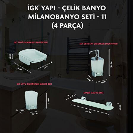 İGK YAPI - ÇELİK BANYO MİLANO BANYO SETİ -11(4 PARÇA)