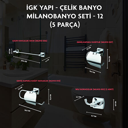 İGK YAPI - ÇELİK BANYO MİLANO BANYO SETİ -12(5 PARÇA)