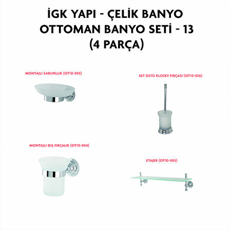 İGK YAPI - ÇELİK BANYO OTTOMAN BANYO SETİ -13(5 PARÇA)