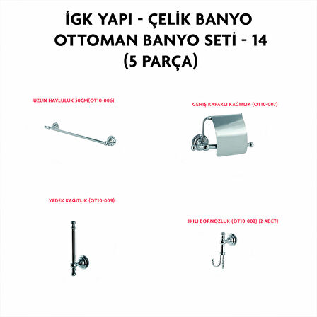 İGK YAPI - ÇELİK BANYO OTTOMAN BANYO SETİ -14(5 PARÇA)