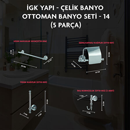 İGK YAPI - ÇELİK BANYO OTTOMAN BANYO SETİ -14(5 PARÇA)