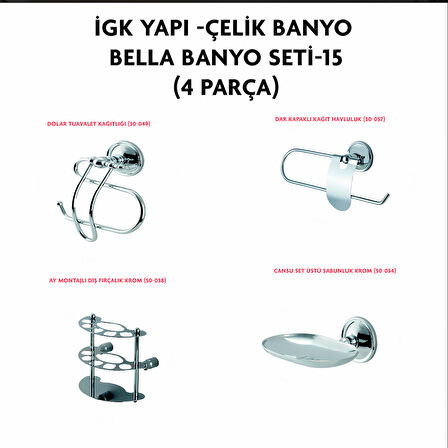 İGK YAPI - ÇELİK BANYO BELLA BANYO SETİ -15(4 PARÇA)