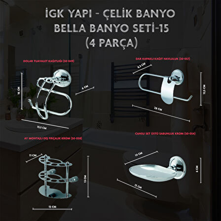 İGK YAPI - ÇELİK BANYO BELLA BANYO SETİ -15(4 PARÇA)