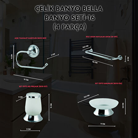 İGK YAPI - ÇELİK BANYO BELLA BANYO SETİ -16(4 PARÇA)